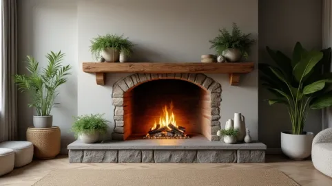 metamorfoza salonu z kominkiem